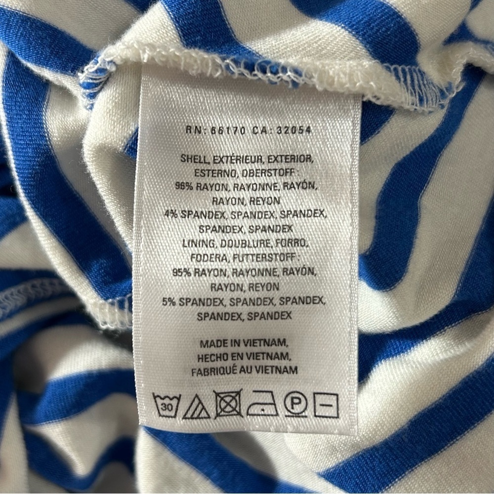 Maeve by Anthropologie Sleeveless Dress Kythira Striped Blue White Sz Medium - Picture 5 of 8